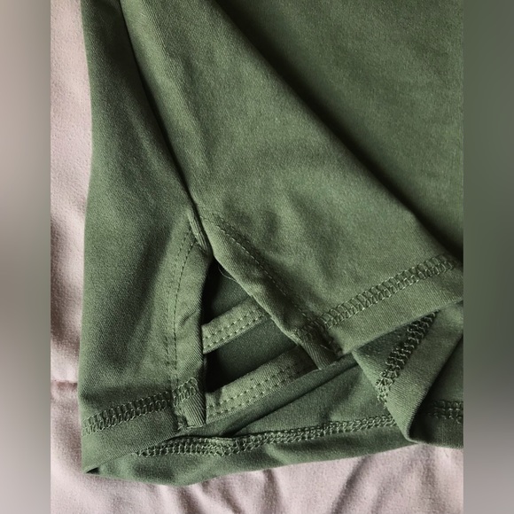 *2/$16* Balance Collection Army Green Cross Detail High Waist Gym Short - S - Picture 2 of 5